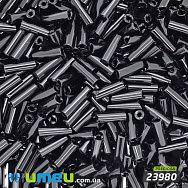 Бісер чеський Стеклярус 3, №23980, Чорний натуральний, 7 мм (BIS-025500)