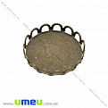 Основа круглая, 18 мм, Античная бронза, 1 шт (OSN-013496)