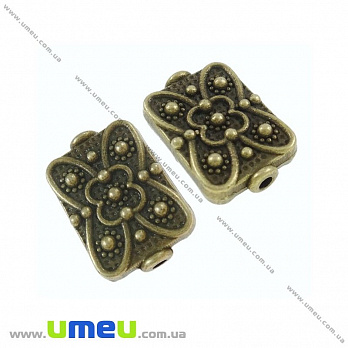 [Архів] Намистина мет. прямокутна плоска, 18х12х5 мм, Антична бронза (BUS-018690)