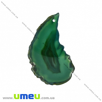 Зріз Агата, Смарагдовий, 59х34 мм (POD-022090)