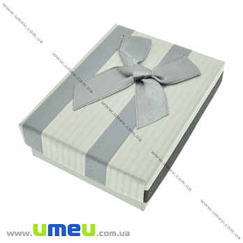 Подарочная коробочка Прямоугольная в полоску, 9х7х3 см, Серая, 1 шт (UPK-023146)