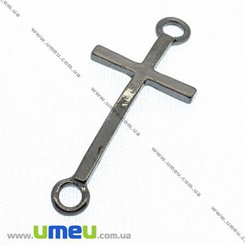 Коннектор металлический Крест, 39х17 мм, Черный, 1 шт (KON-007296)