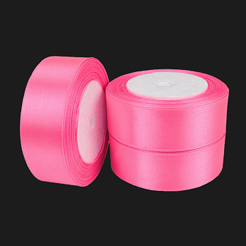 Атласна стрічка, 30 мм, Рожева яскрава (LEN-061093)