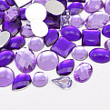 Кабошоны пластиковые, Микс сиреневый (KAB-060973)