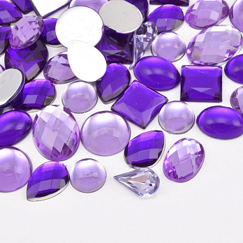 Кабошоны пластиковые, Микс сиреневый (KAB-060973)