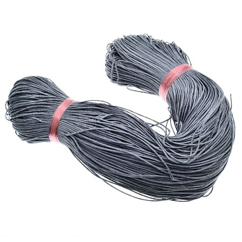 Вощеный шнур (коттон), 1,5 мм, Серый темный, 1 м (LEN-021787)
