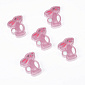 Кабошоны пластиковые, Зайчики, 24х17 мм, Розовые (KAB-060897)