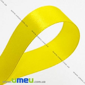 Атласная лента, 25 мм, Желтая, 1 м (LEN-011194)
