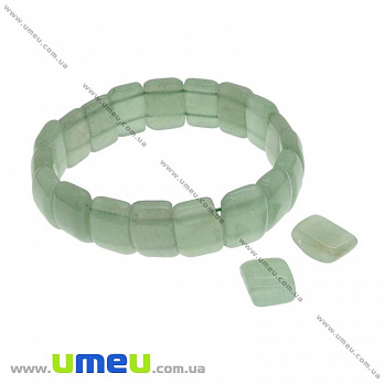 [Архів] Намистина натуральний камінь на два отвори Авантюрин зелений, 15х11х7 мм (BUS-027534)