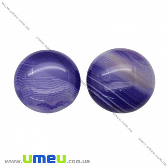 Кабошон нат. камінь Агат фіолетовий, Круглий, 25 мм (KAB-020307)