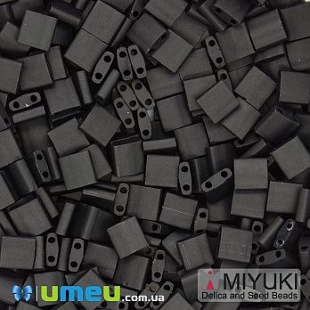 Бісер японський Miyuki TILA №401F, 5х5 мм, Чорний матовий (BIS-046042)