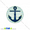 /p17646-kaboshon-stekl-s-printom-morskoy-yakor-16-mm-krugliy/