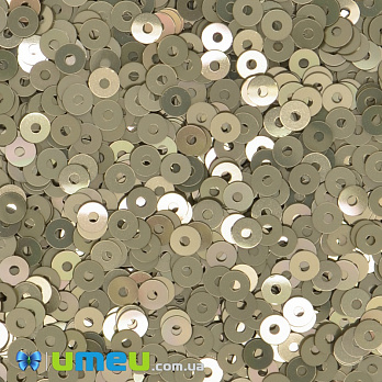 Пайетки Италия круглые плоские, 3 мм, Бронзовые №2019 Oro Metal, 3 г (PAI-039158)