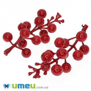 Ветка с ягодами, 11х5 см, Красная, 1 шт (DIF-045737)