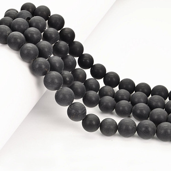 Бусины Агат черный матовый, Натур. камень, 12 мм, Круглые, 1 низка (BUS-051809)