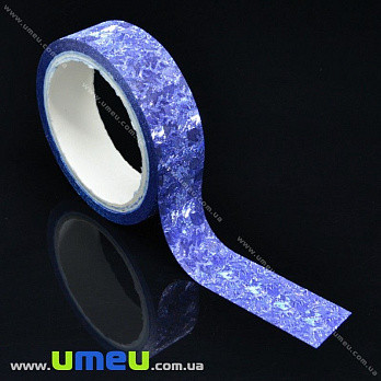 Декоративний скотч гліттерний, 15 мм, Синій (DIF-017917)
