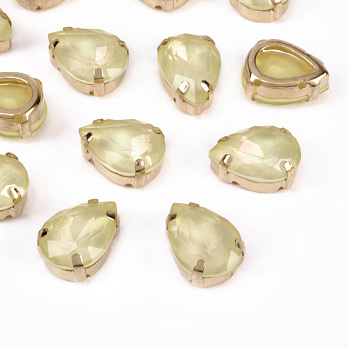 Шатон капля 14х10 мм, Золото, Желтый (KAB-052954)