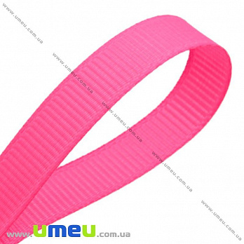 Репсовая лента, 10 мм, Розовая яркая, 1 м (LEN-016808)