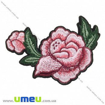Термоаппликация Роза розовая, 14х10 см, 1 шт (APL-024619)