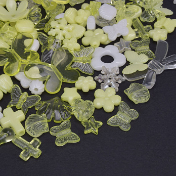 Бусины пластиковые,  Микс желтый (BUS-062027)