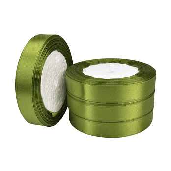 Атласна стрічка, 15 мм, Оливкова (LEN-060356)