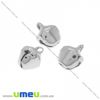 [Архів] Підвіска металева Бубенчик, 9х8х7 мм, Сріблястий (POD-018238)