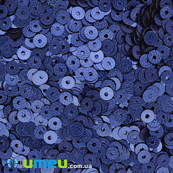 Пайетки Индия круглые плоские, 4 мм, Синие темные, 5 г (PAI-042002)