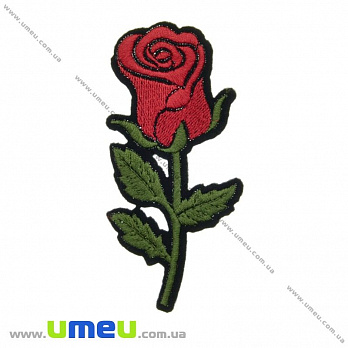 Термоаппликация Роза красная, 10х5 см, 1 шт (APL-024604)