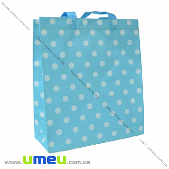 Сумка пластикова В горошок, 34х30х12 см, Блакитна (UPK-035710)
