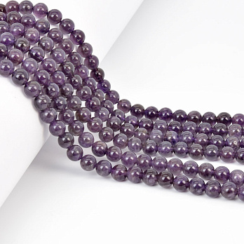 Намистини Аметист, Натур. камінь, 7 мм, Круглі (BUS-057989)