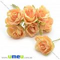 Роза тканевая, 20 мм, Оранжевая, 1 шт (DIF-015025)