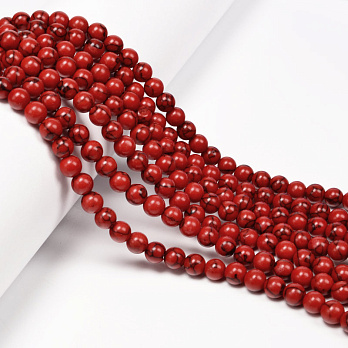 Намистини Говліт пофарбований, Натур. камінь, 6,5 мм, Круглі (BUS-053967)
