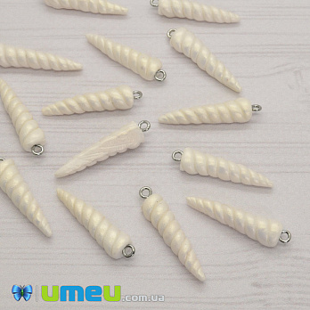 Ріг єдинорога, Білий перламутровий, 30 мм (OSN-040410)