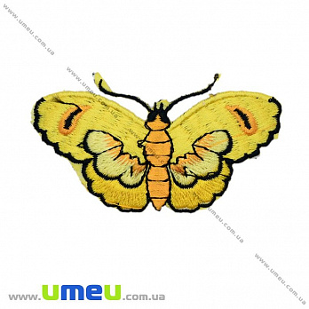 Термоаппликация Бабочка, 7,5х3,5 см, Желтая, 1 шт (APL-020955)