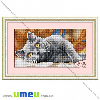 [Архів] Набір алмазного живопису Dream Art Димчастий кіт 30055, 14,5x29,5 см (SXM-035388)