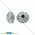 Бусина-разделитель мет., 7х4,5 мм, Античное серебро, 1 шт (BUS-001806)