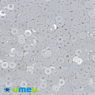 Паєтки Італія круглі плоскі, 3 мм, Білі №1004 Bianco Ghiaccio Opaline, 3 г (PAI-039136)