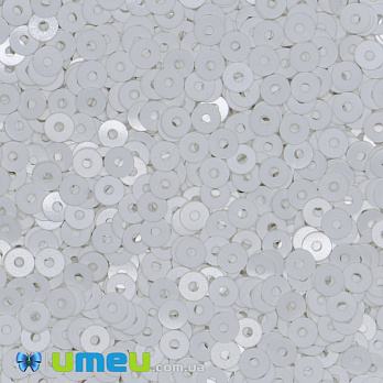 Пайетки Италия круглые плоские, 3 мм, Белые №1004 Bianco Ghiaccio Opaline, 3 г (PAI-039136)