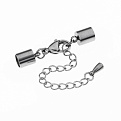 Замок-карабин из нерж. ст. с колпачками 9,5х6 мм, Темное серебро (STL-055756)