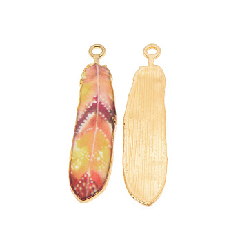 Підвіска метал. Перо жовте, Стійке покриття, 38х9 мм, Золото (POD-054750)
