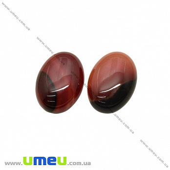 Кабошон нат. камінь Агат коричневий, Овал, 18х13 мм (KAB-025950)