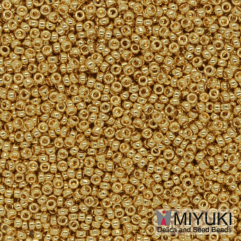 Бисер японский Miyuki круглый RR 15/0 №191L, Позолота 24 kt (BIS-060841)