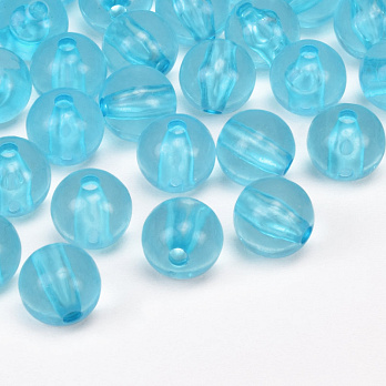 Намистини акрилові, Круглі, 9,5 мм, Блакитні (BUS-059836)