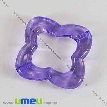 [Архів] Намистина акрилова Квітка, 33х27 мм, Фіолетова (BUS-000868)