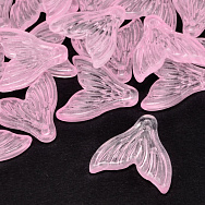Підвіска скляна Риб'ячий хвіст, Рожева, 20х19х3 мм, 1 шт (POD-054464)