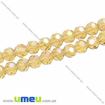 [Архів] Намистина під кришталь гранована кругла, 6 мм, Жовтий АВ (BUS-014310)