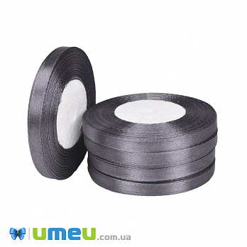 Атласна стрічка, 6 мм, Сіра (LEN-050993)