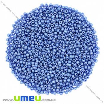 Бісер китайський дрібний, 12/0, Синій перламутровий, 2 мм (BIS-009090)