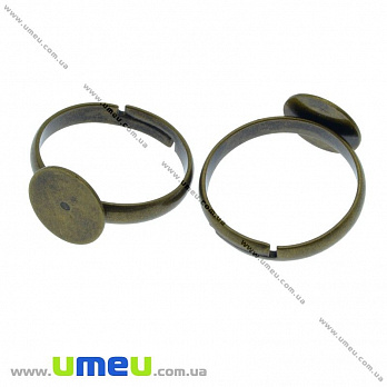 Кольцо с площадкой 10 мм, Античная бронза, 1 шт (OSN-012263)