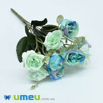Букет троянд, 33 см, М'ятно-блакитний (DIF-044945)
